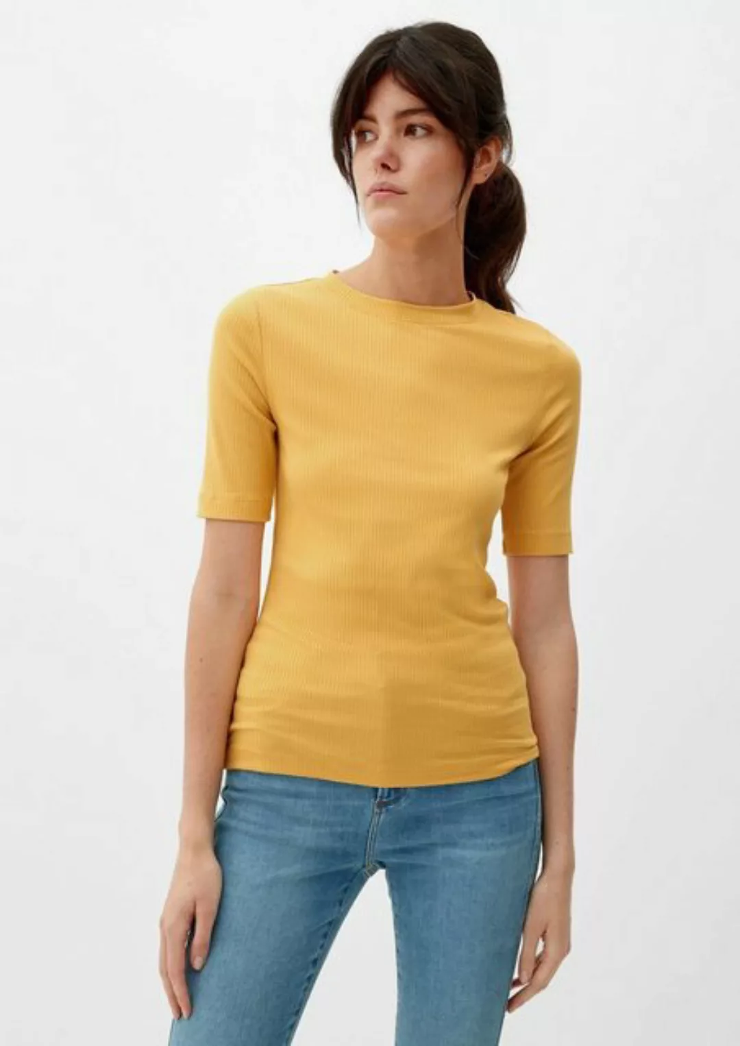 s.Oliver Kurzarmshirt Jerseyshirt mit Ripp-Struktur günstig online kaufen