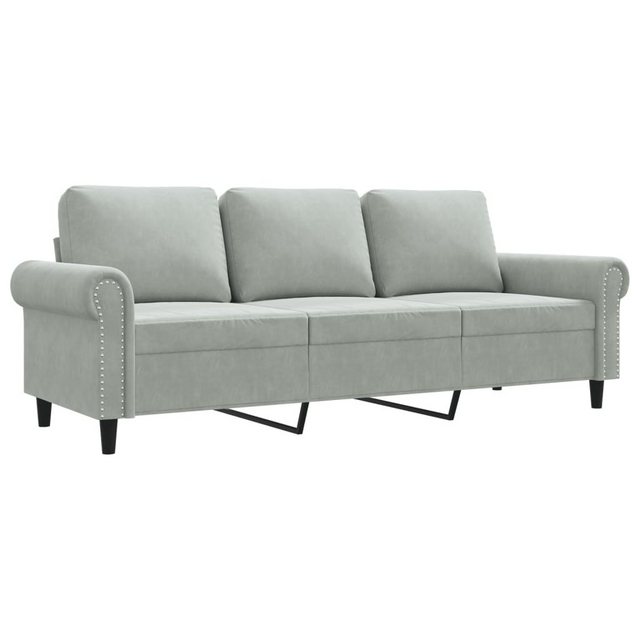 vidaXL Sofa, 3-Sitzer-Sofa Hellgrau 180 cm Samt günstig online kaufen