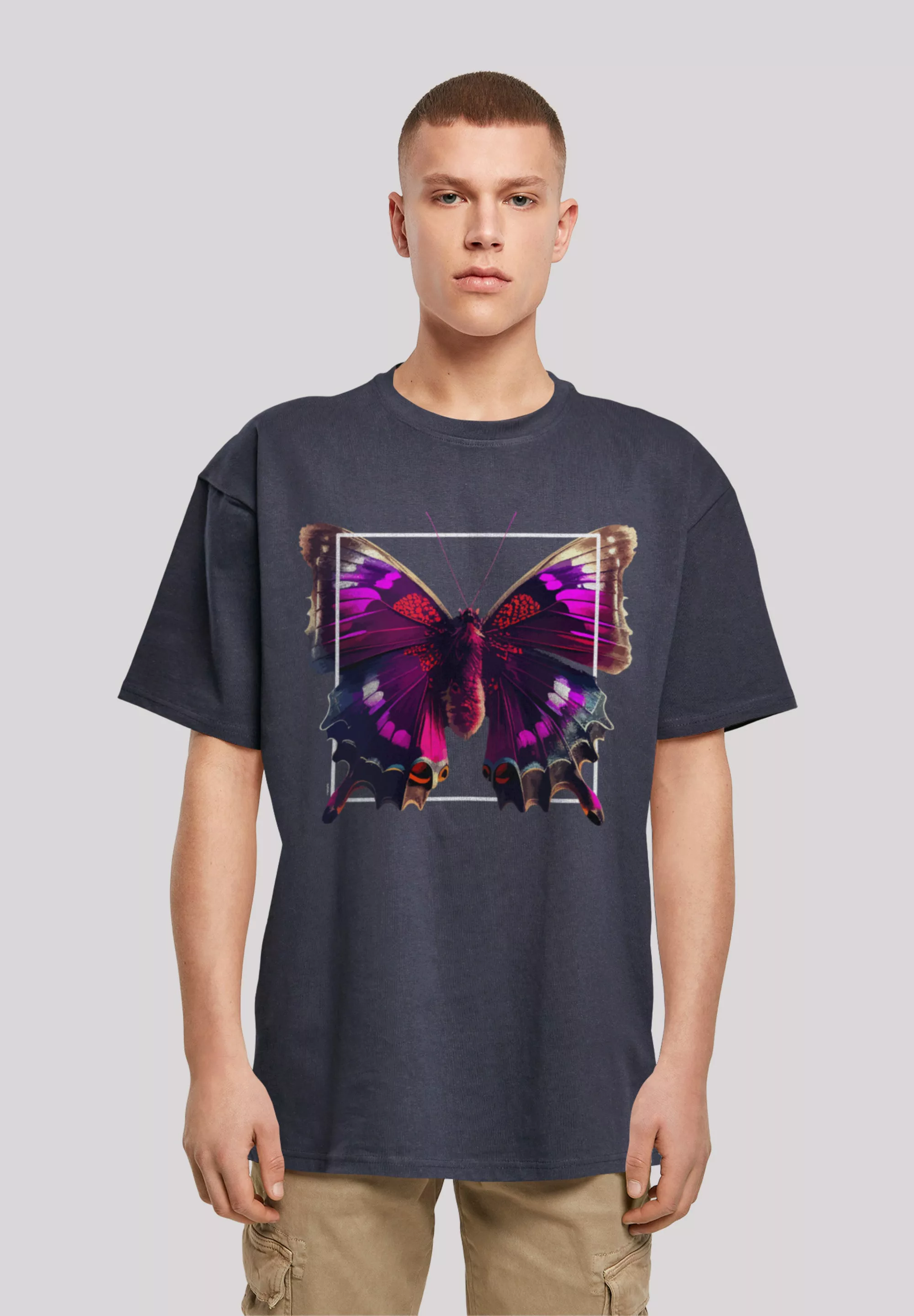 F4NT4STIC T-Shirt "Pink Schmetterling OVERSIZE TEE", Print günstig online kaufen