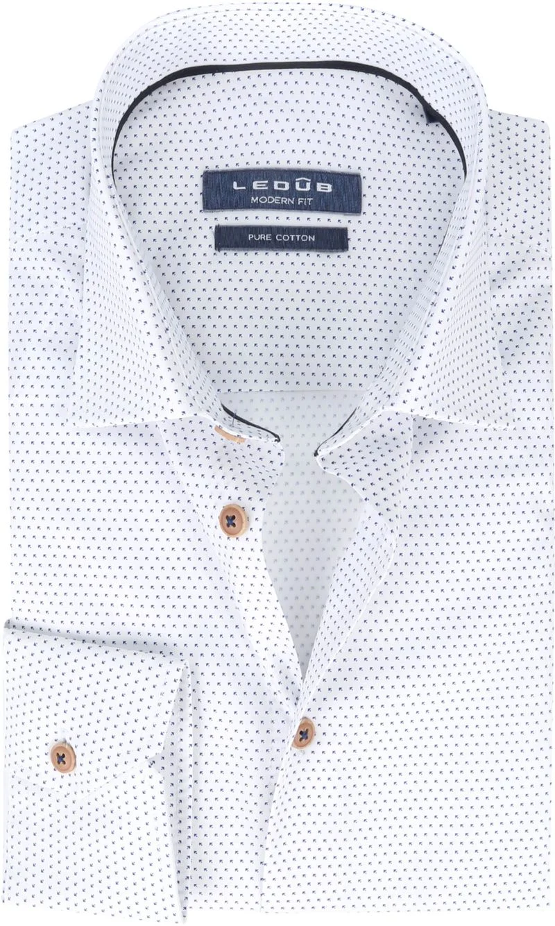 Ledub Hemd Blau Weiß - Größe 44 günstig online kaufen