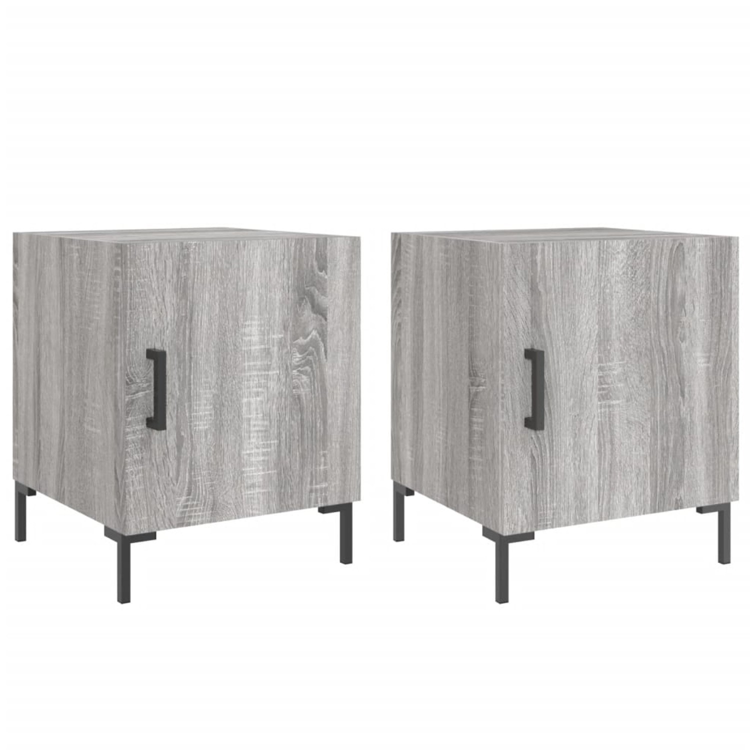 vidaXL Nachttische 2 Stk Grau Sonoma 40x40x50 cm Holzwerkstoff Modell 4 günstig online kaufen