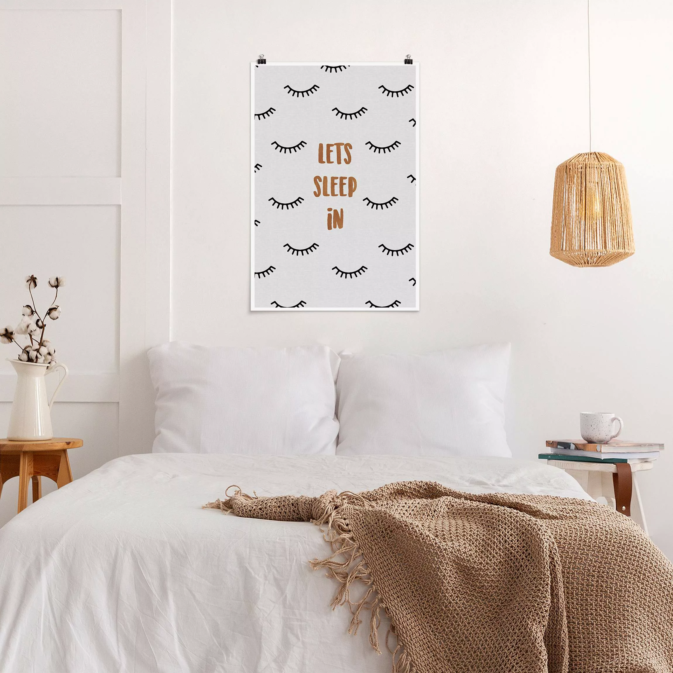 Poster Schlafzimmer Zitat Lets Sleep In günstig online kaufen