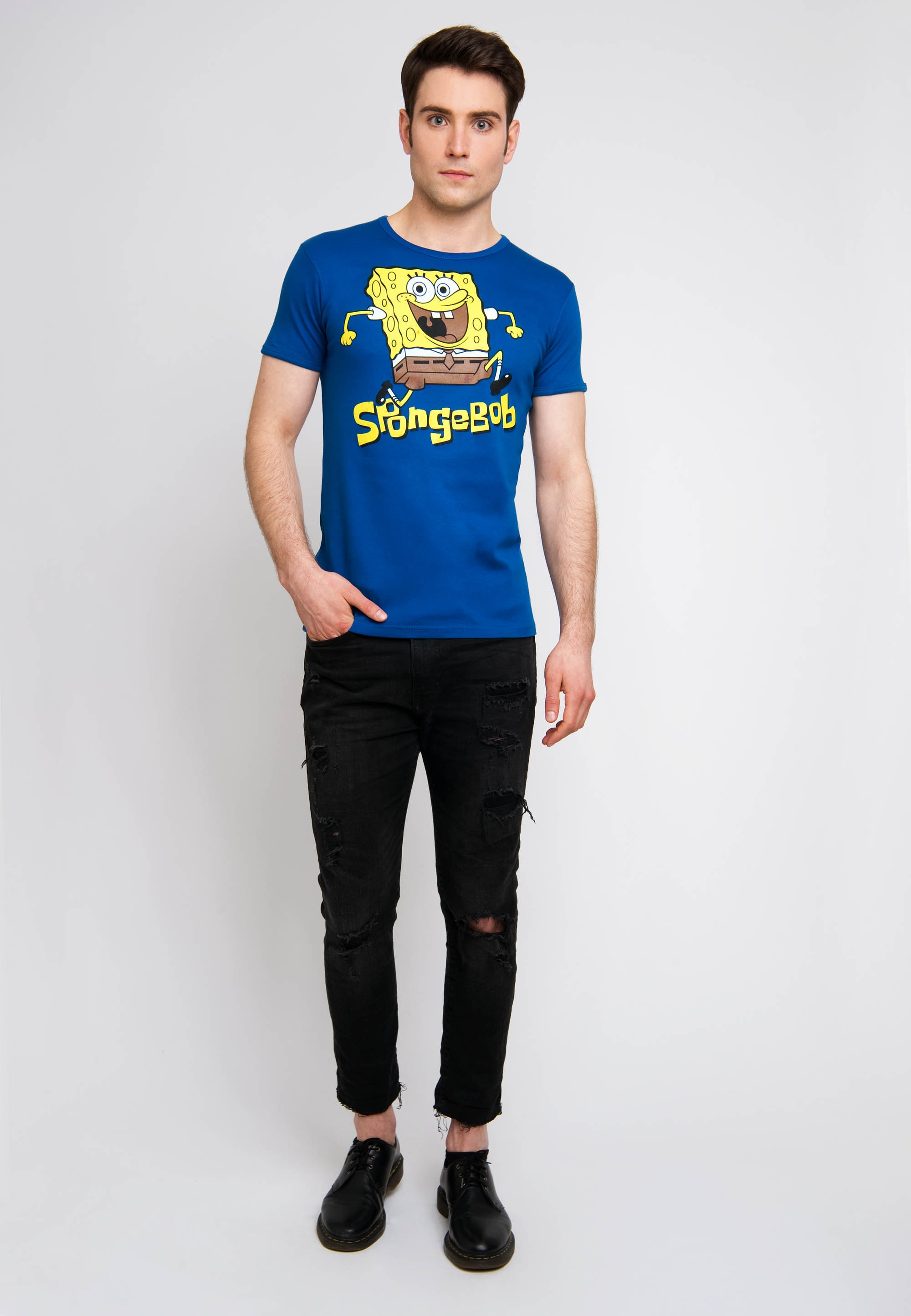 LOGOSHIRT T-Shirt "Spongebob - Jumping", mit Spongebob-Print und kurzen Ärm günstig online kaufen