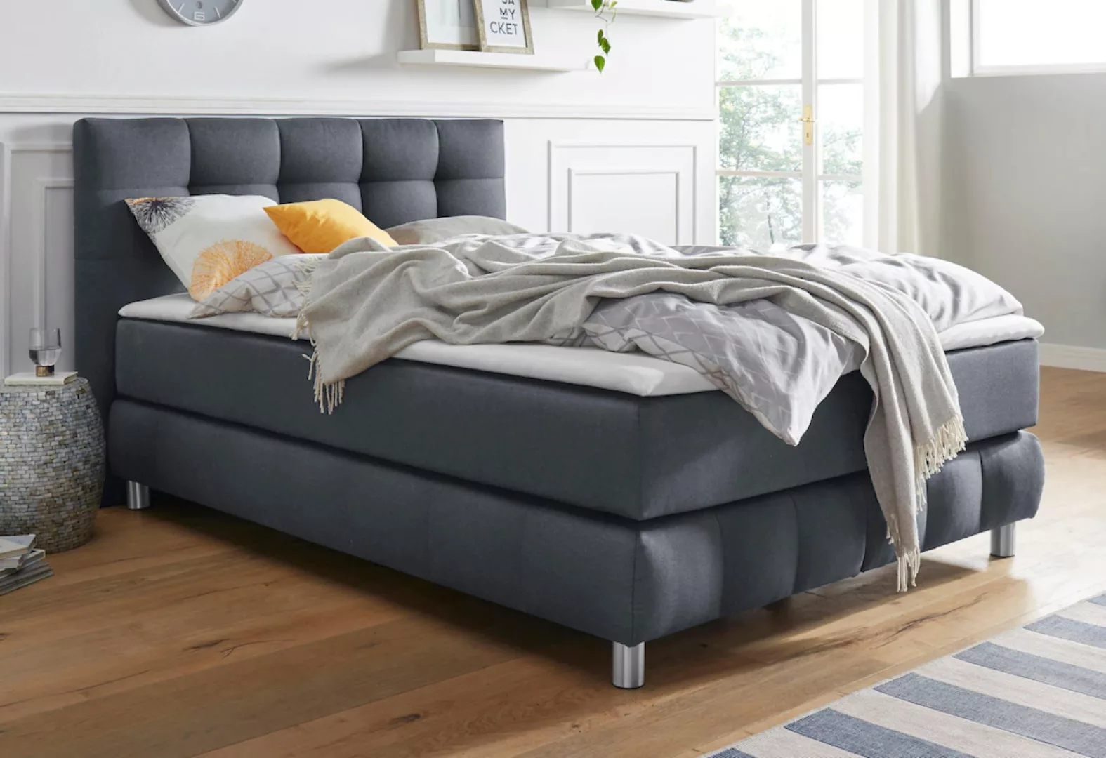 andas Boxspringbett "Salo XXL", in Samtoptik oder Struktur, 6 Breiten in Üb günstig online kaufen