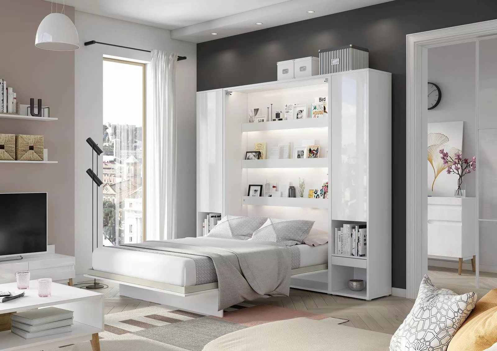 Compleo Schrankbett Vertical Wandklappbett Lenart Bed günstig online kaufen
