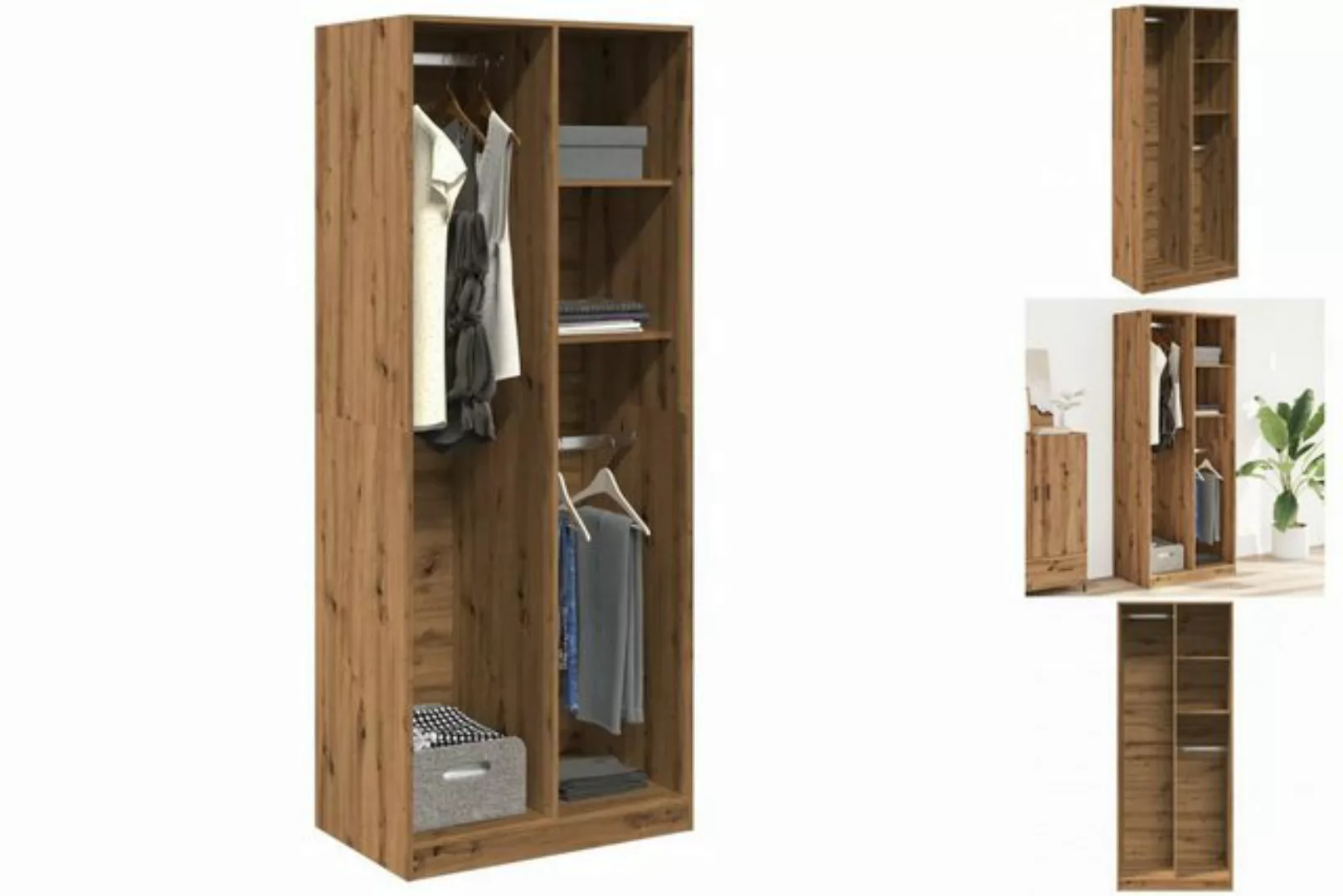 vidaXL Kleiderschrank Kleiderschrank Artisan-Eiche 80x50x200 cm Holzwerksto günstig online kaufen