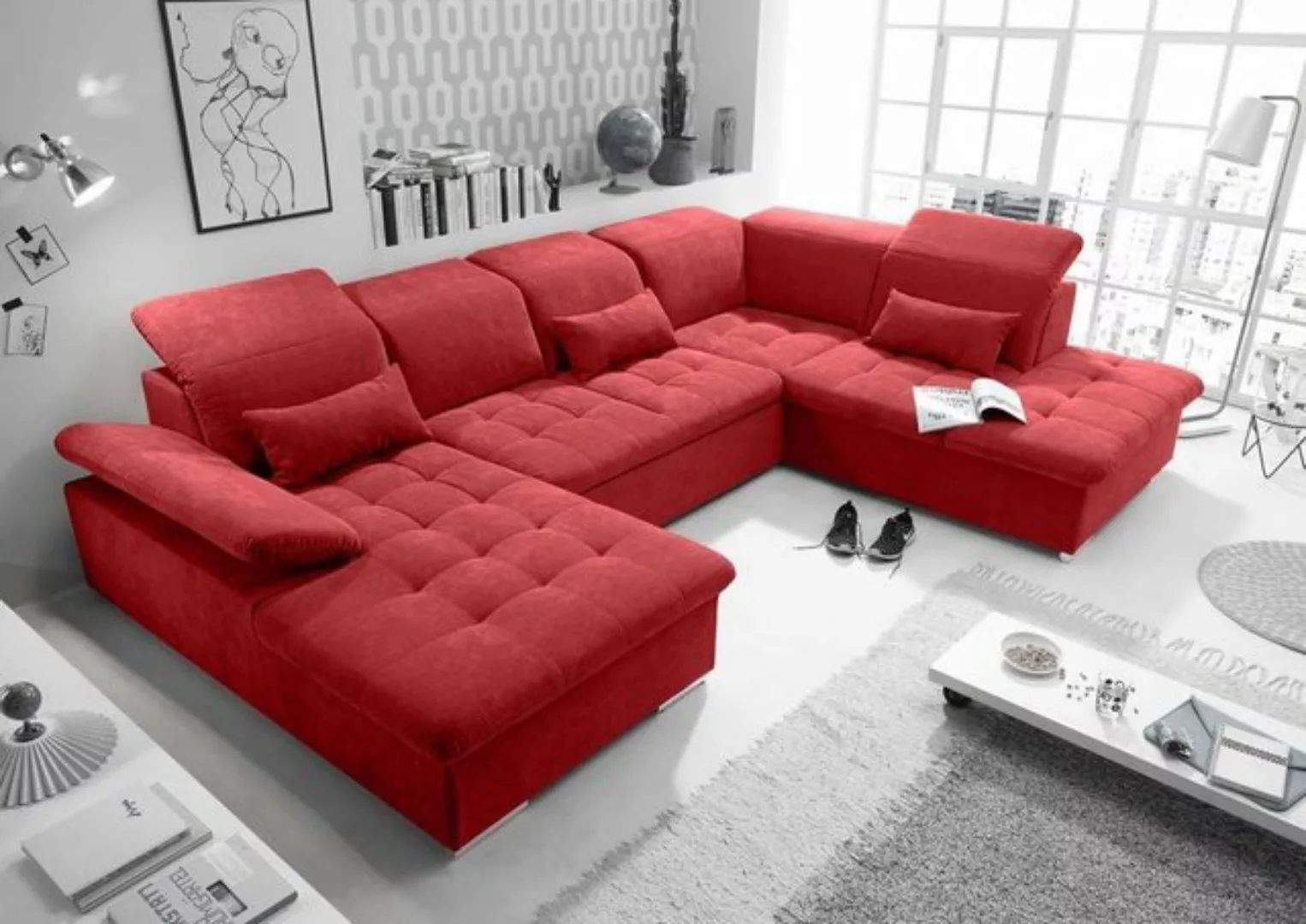 ED EXCITING DESIGN Wohnlandschaft, Wayne Wohnlandschaft 340x240 cm U-Sofa C günstig online kaufen