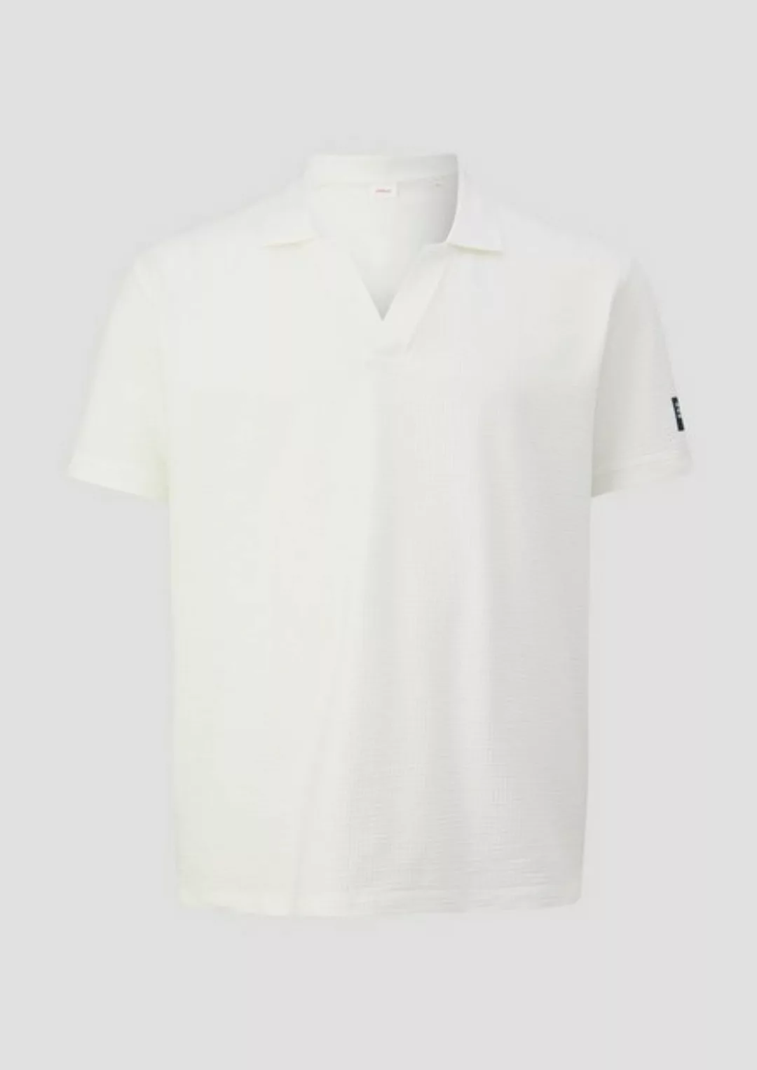 s.Oliver Kurzarmshirt Poloshirt aus Baumwollstretch mit Applikation Applika günstig online kaufen