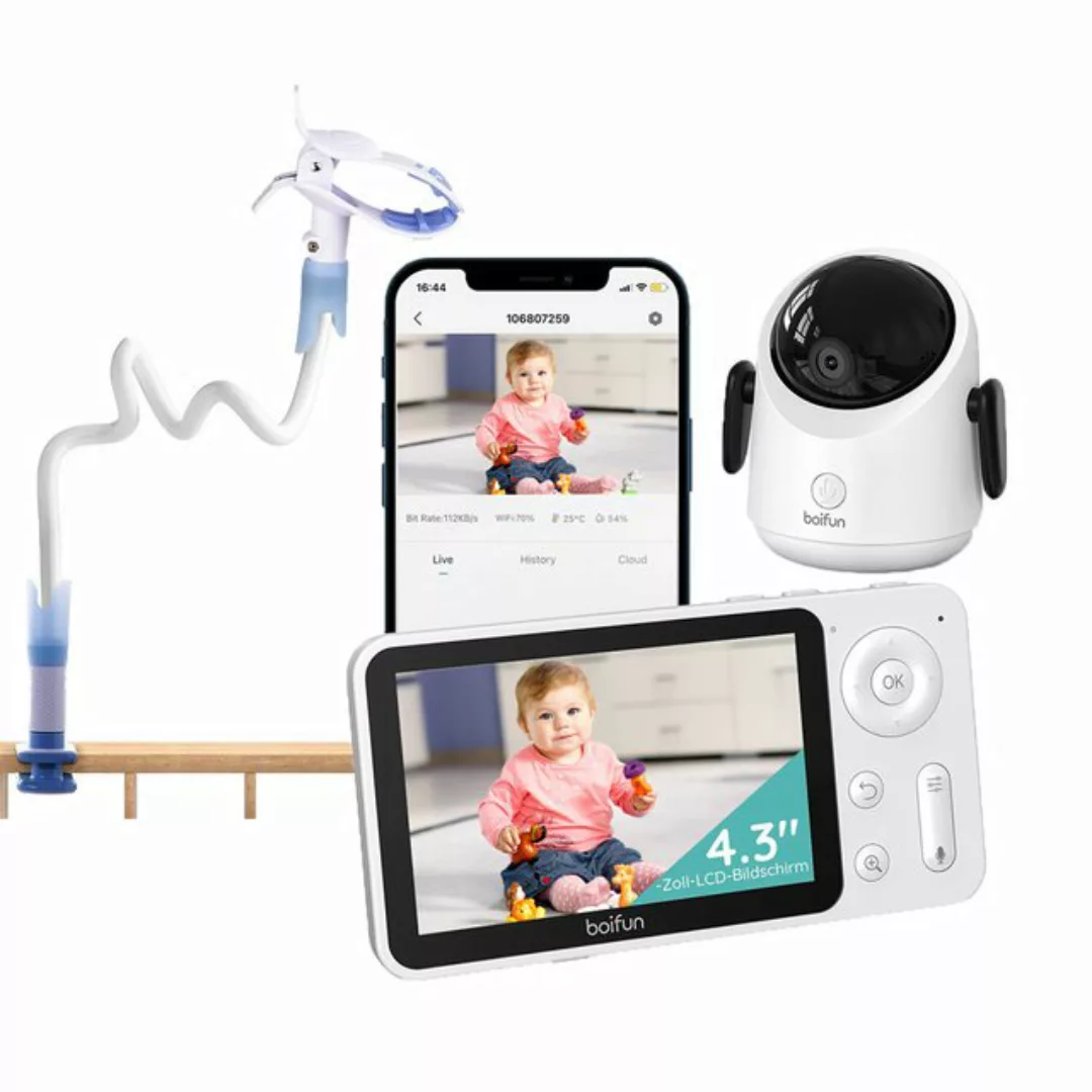 Boifun Babyphone 2MP Babyphone mit Kamera 30 Stunden Akku mit 4,3 Zoll mit günstig online kaufen