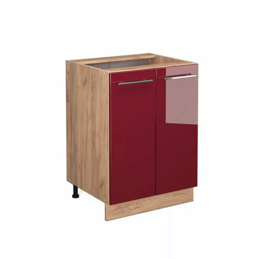 Vicco Unterschrank Fame-Line, Bordeaux Hochglanz/Goldkraft Eiche, 60 cm, AP günstig online kaufen