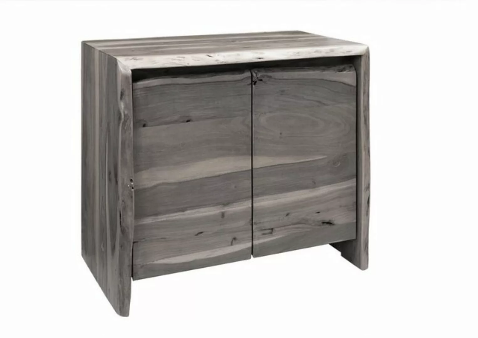 Massivmoebel24 Dreh-/Schwebetürenschrank Badschrank Akazie 70x40x60 grau la günstig online kaufen