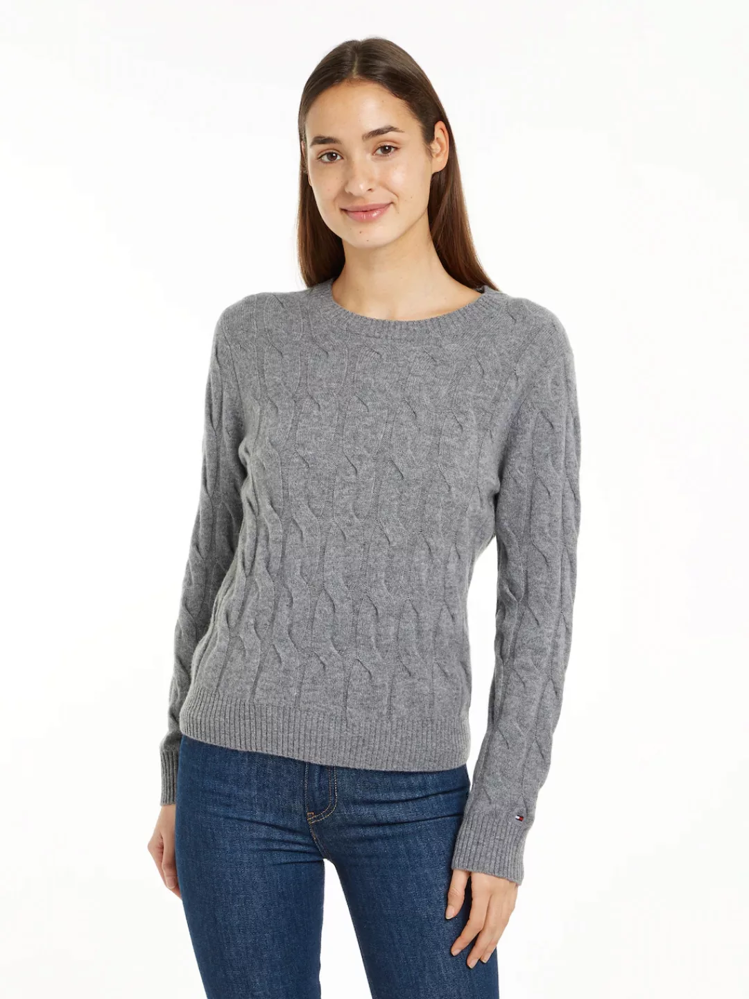 Tommy Hilfiger Strickpullover "SOFT WOOL CABLE C-NK", mit Zopfmuster, Rundh günstig online kaufen