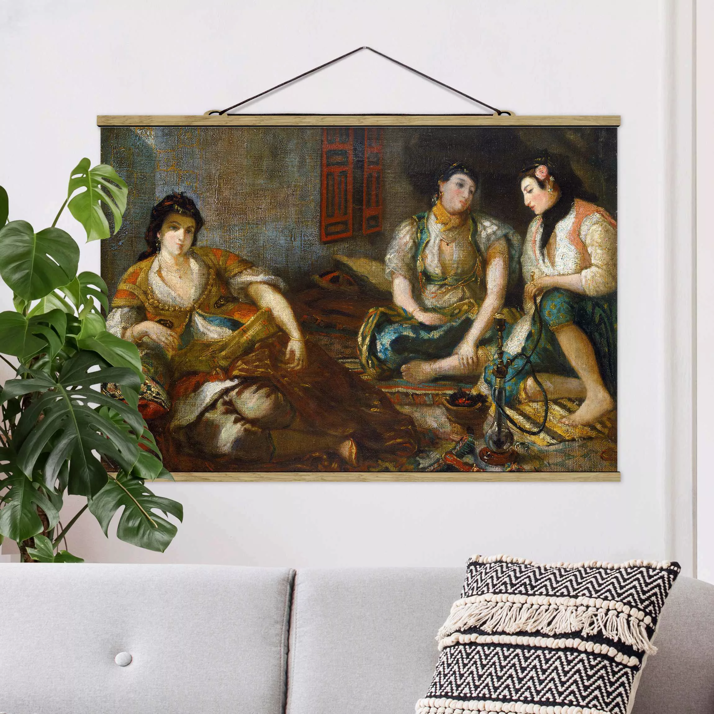 Stoffbild Kunstdruck mit Posterleisten - Querformat Eugène Delacroix - Drei günstig online kaufen