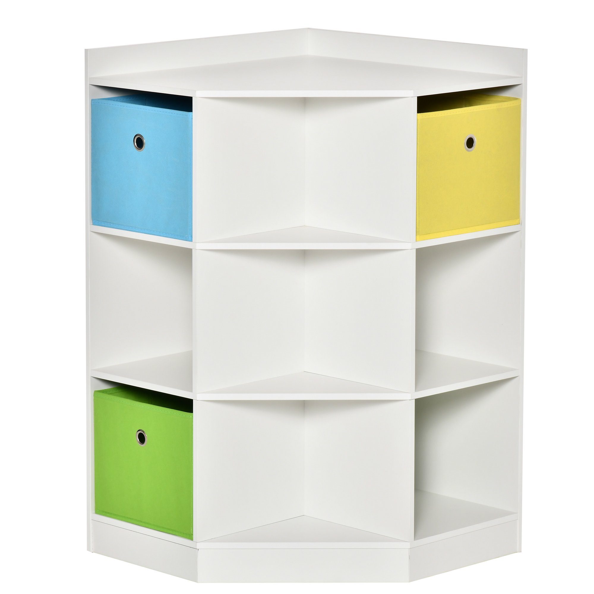 HOMCOM Kinderregal Spielzeugablage, Eckregal mit 3 günstig online kaufen