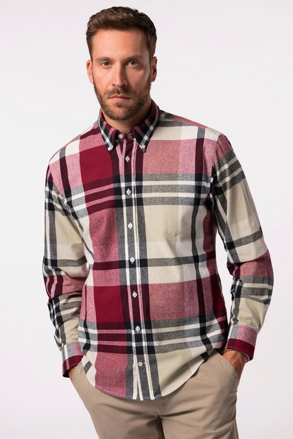 JP1880 Businesshemd Karo-Flanellhemd Langarm Buttondown-Kragen günstig online kaufen