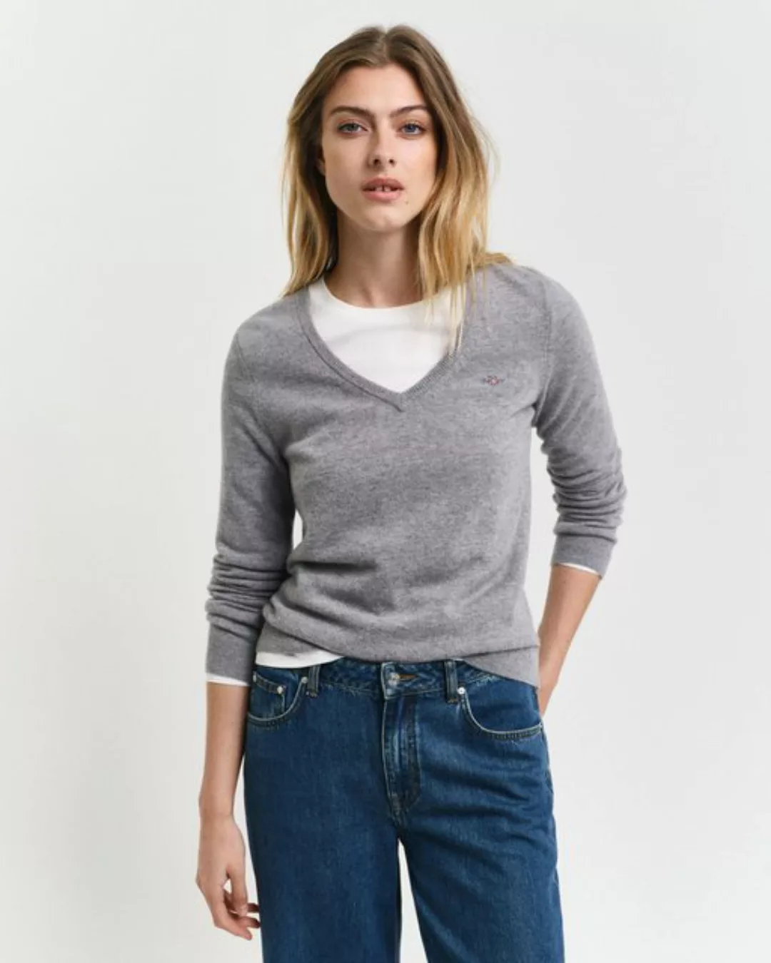 Gant V-Ausschnitt-Pullover EXTRAFINE LAMBSWOOL V-NECK günstig online kaufen