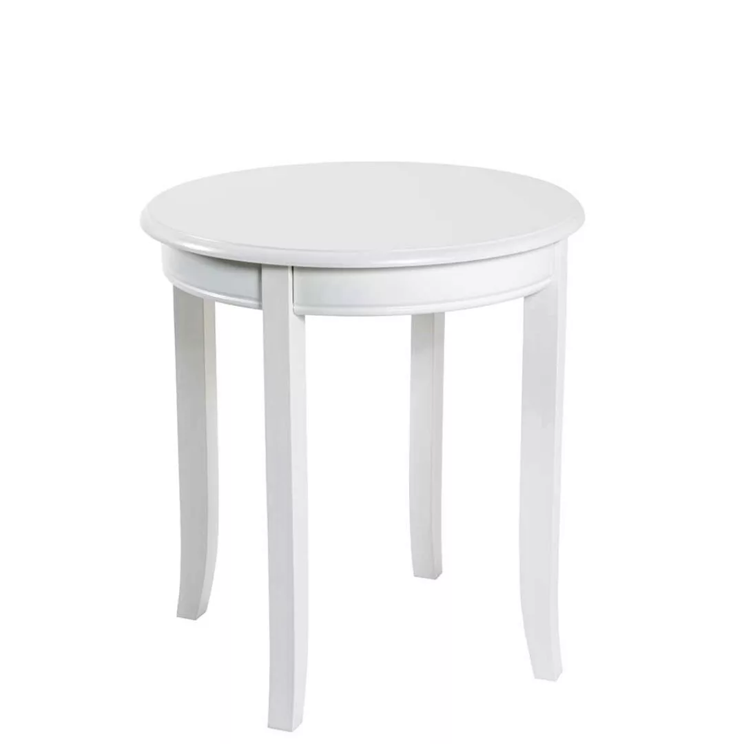Runder Beitisch in Weiß Vintage Design günstig online kaufen
