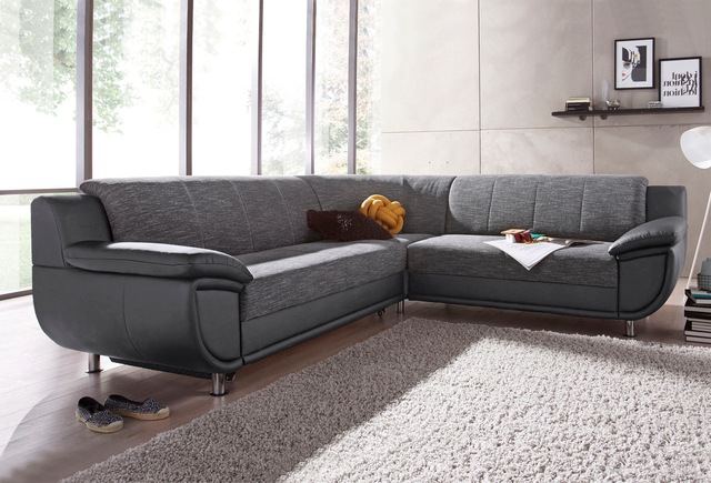 TRENDMANUFAKTUR Ecksofa "Rondo 3, zeitlos und modern, im Materialmix, L-For günstig online kaufen