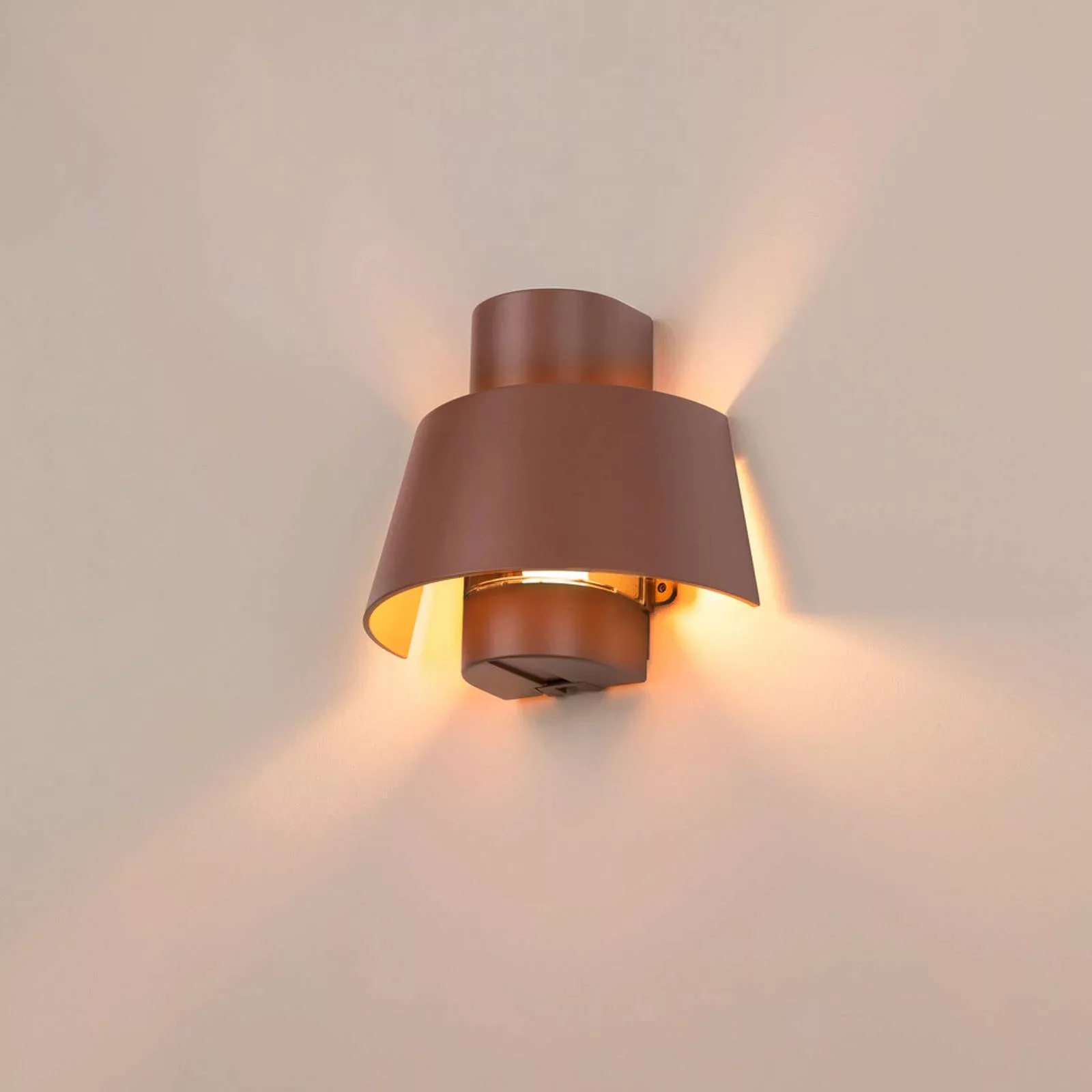 SLV Wandlampe Photoni, rostfarben, Aluminium, Breite 25 cm günstig online kaufen