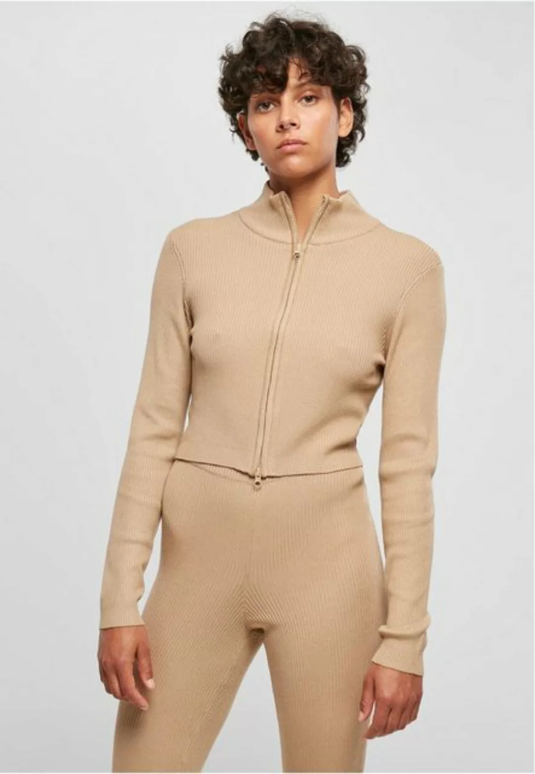 URBAN CLASSICS Cardigan "Damen Ladies Cropped Rib Knit Zip Cardigan", (1 tl günstig online kaufen