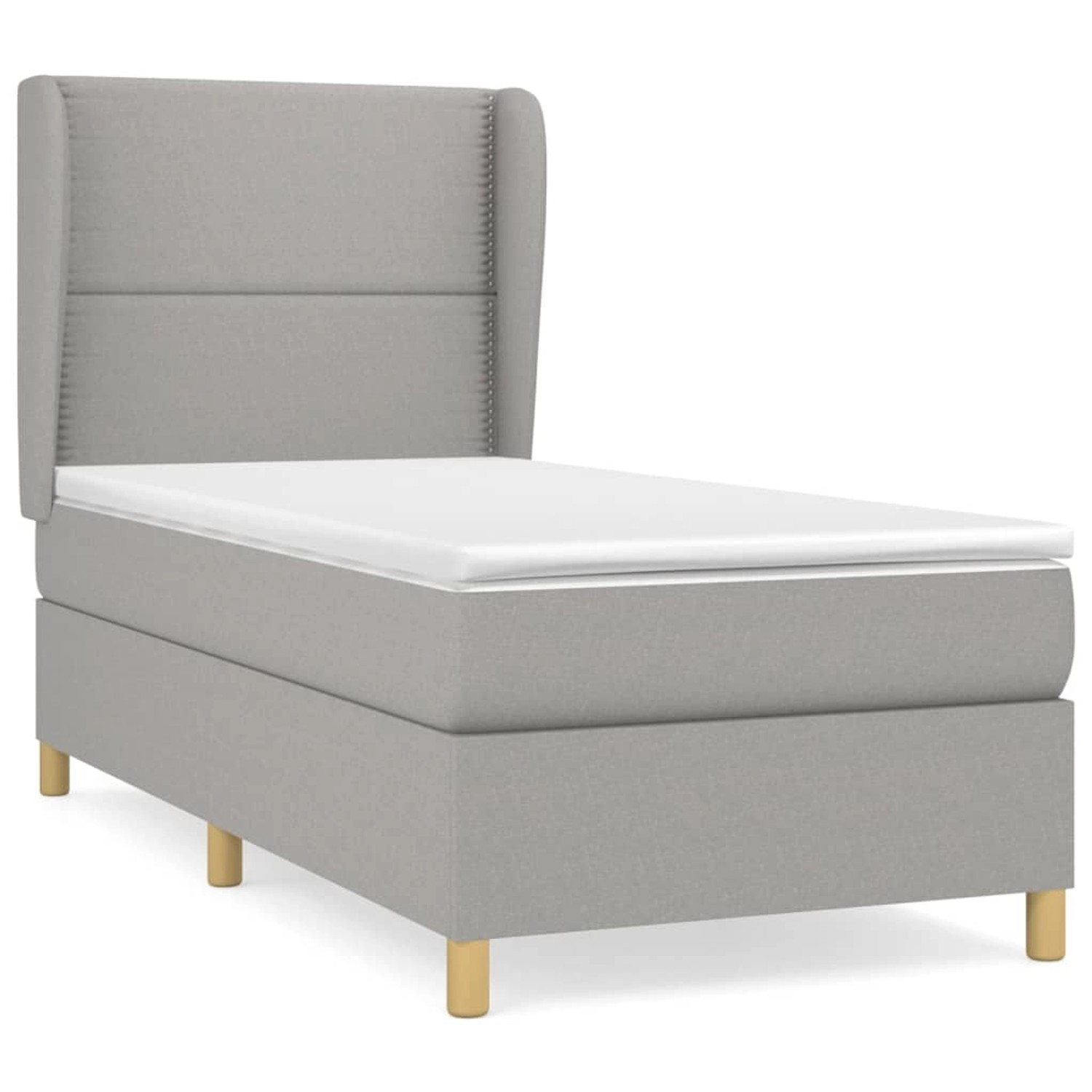 vidaXL Boxspringbett Boxspringbett mit Matratze Creme 100x200 cm Stoff Bett günstig online kaufen