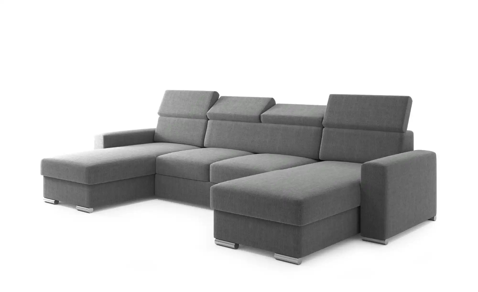 Wohnlandschaft mit Schlaffunktion Valencia ¦ grau ¦ Maße (cm): B: 305 H: 79 günstig online kaufen