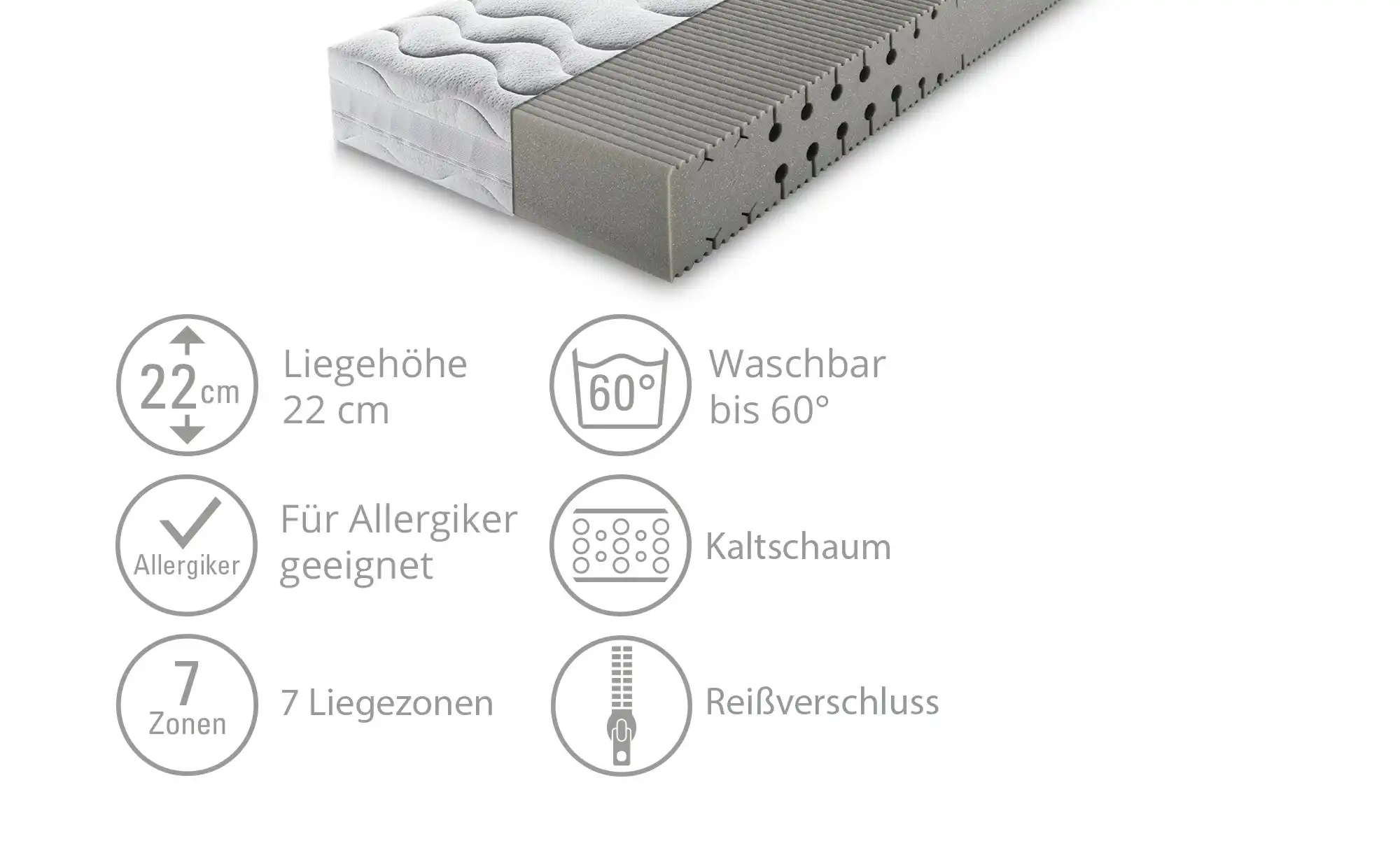 Kaltschaummatratze  Pro Body S ¦ weiß ¦ Maße (cm): B: 80 H: 22 Matratzen & günstig online kaufen