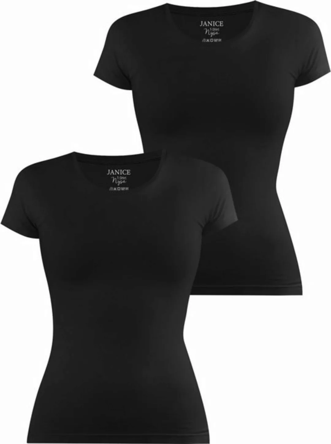 Janice Kurzarmshirt 2 x Damen T-Shirt Nysa Figurbetontes Shirt aus Baumwoll günstig online kaufen