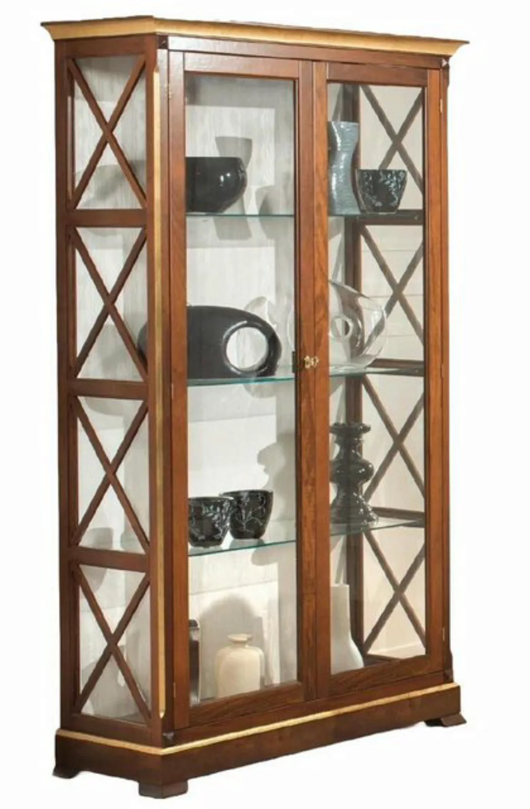 JVmoebel Glasvitrine Massivholz Schrank Luxus Glasvitrine Echtholz Vitrine günstig online kaufen