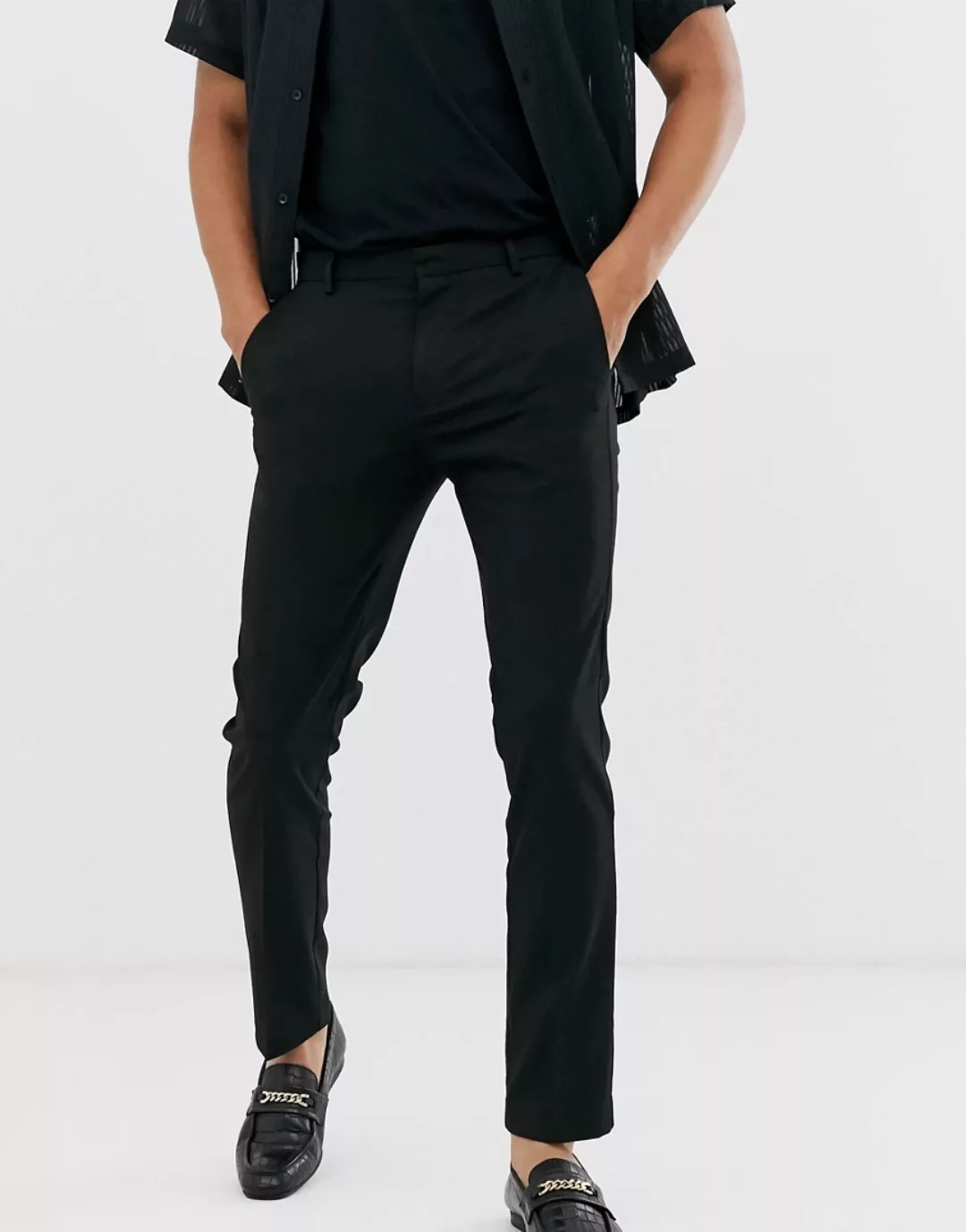 Topman – Enge, elegante Hose in Schwarz günstig online kaufen