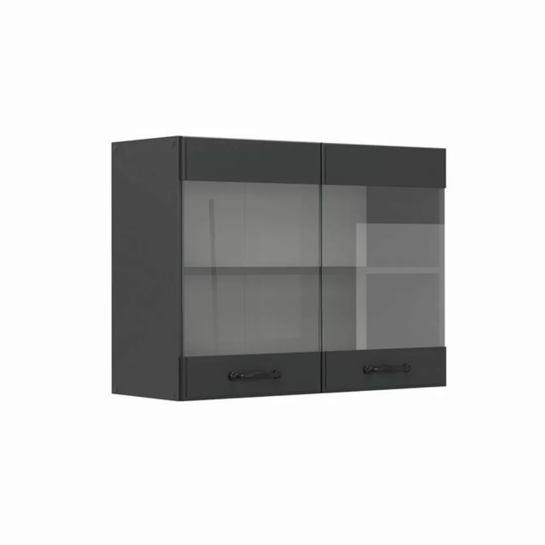 Vicco Glashängeschrank R-Line, Anthrazit Landhaus/Anthrazit, 80 cm günstig online kaufen