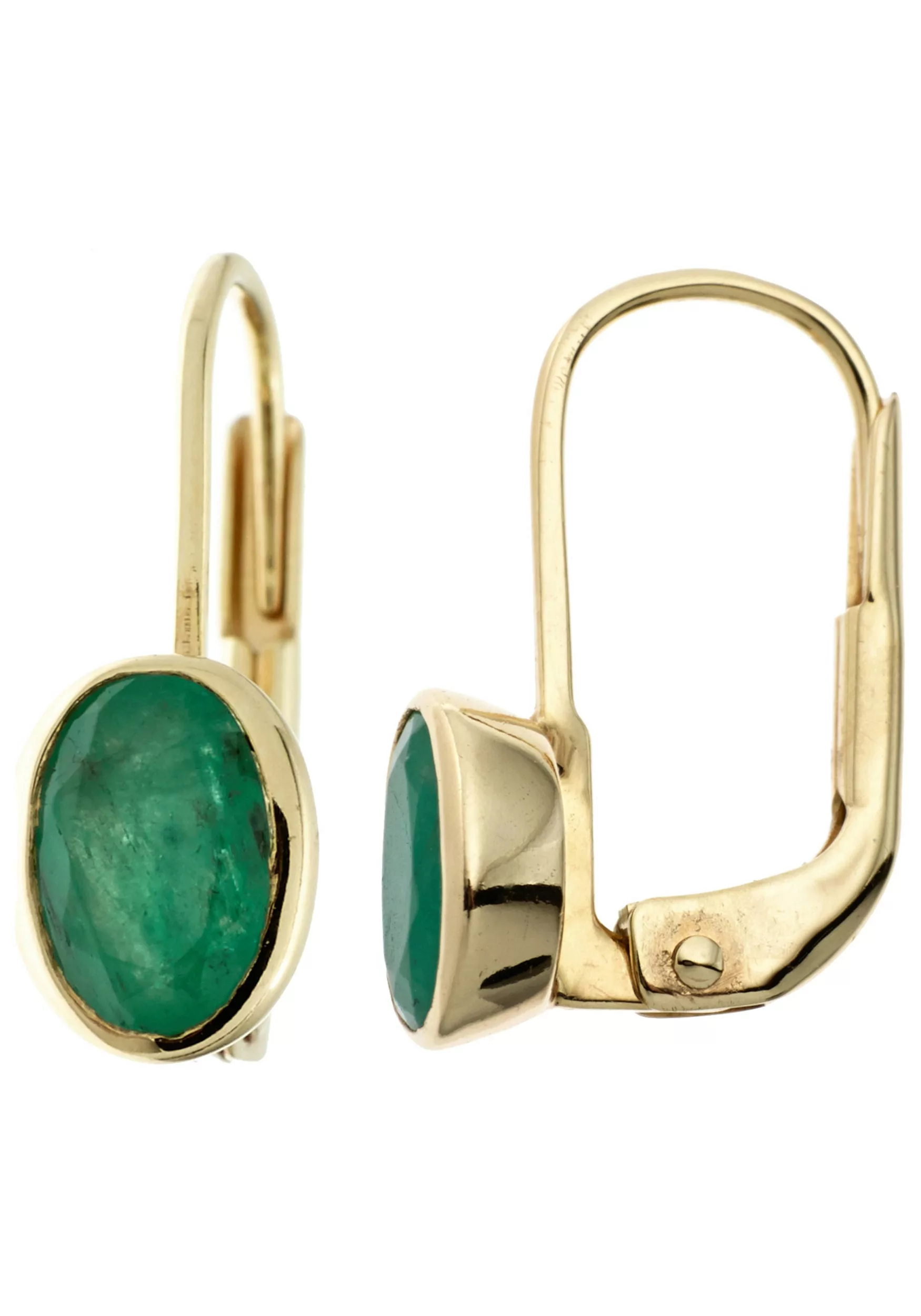 JOBO Paar Ohrhänger, oval 333 Gold mit Smaragd günstig online kaufen