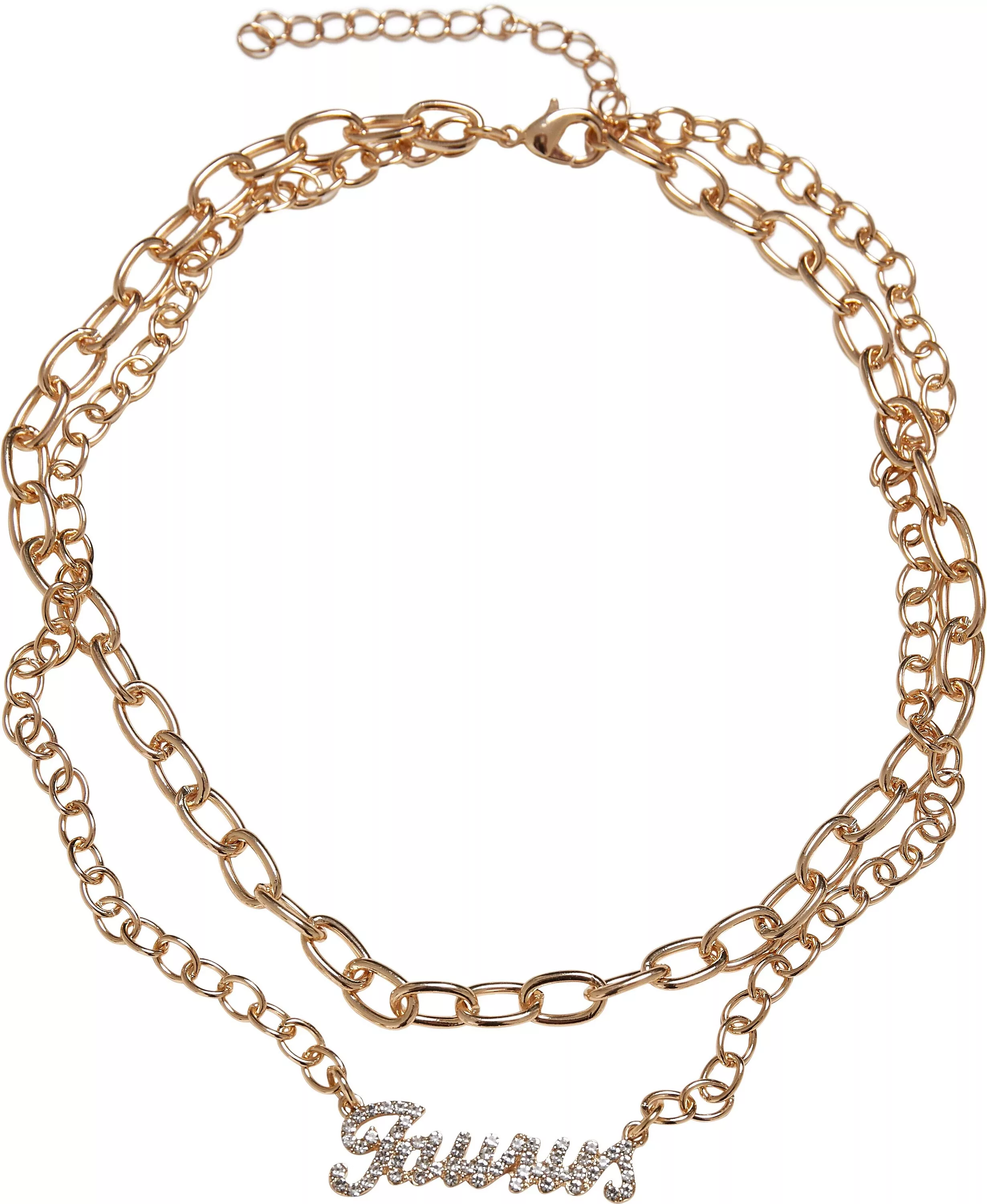 URBAN CLASSICS Edelstahlkette "Accessoires Diamond Zodiac Golden Necklace" günstig online kaufen