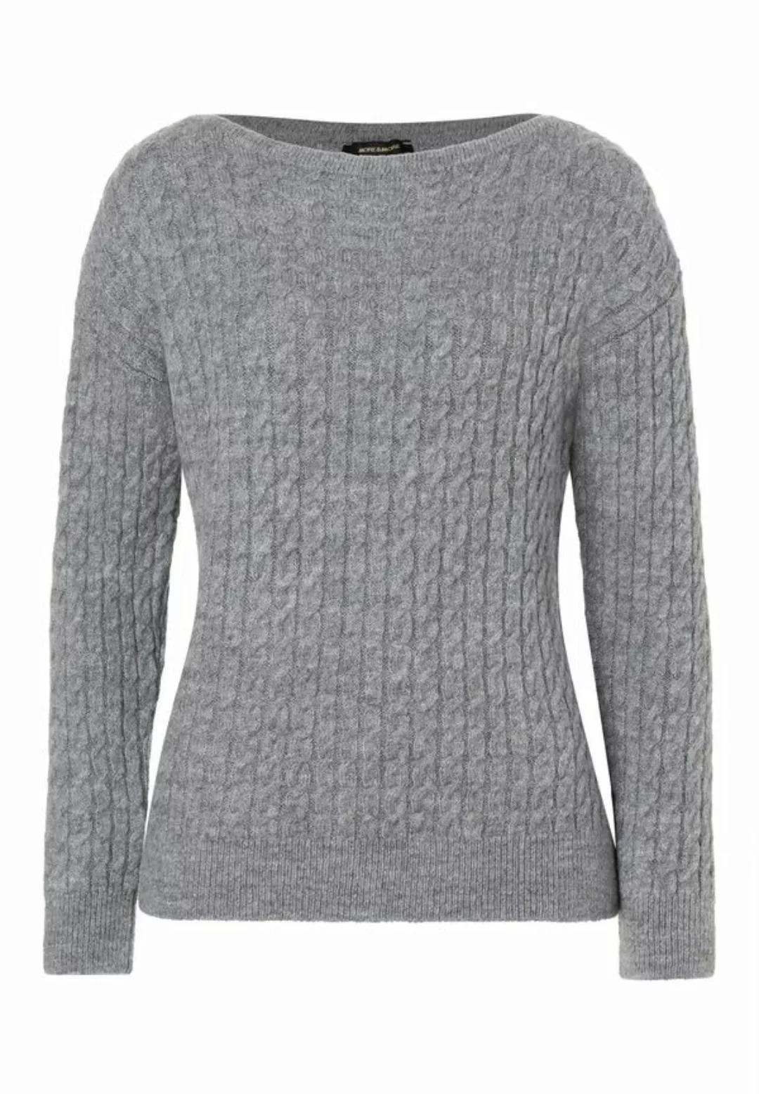 Pullover mit Zopfmuster, grau melange, Winter-Kollektion günstig online kaufen