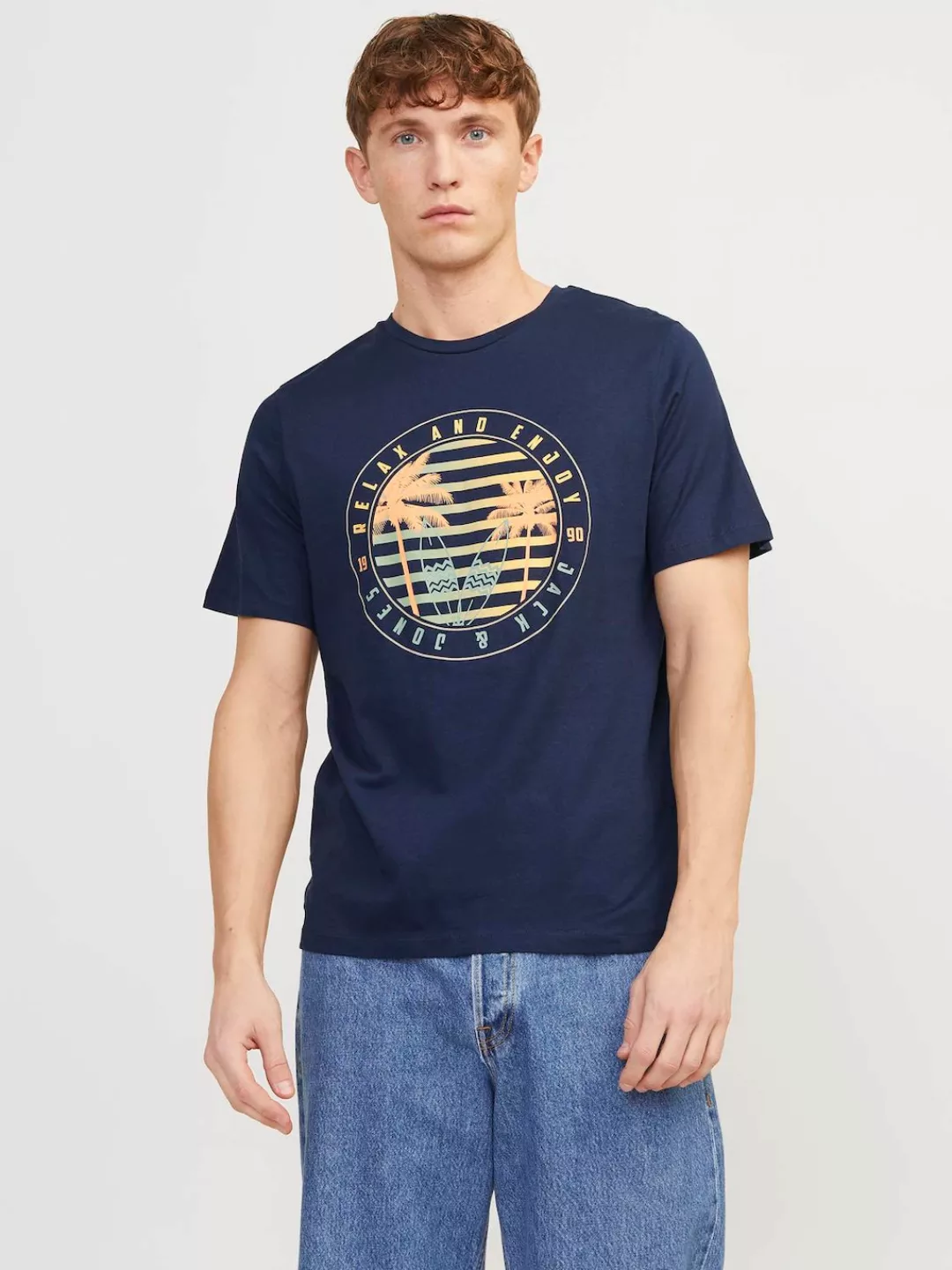 Jack & Jones Kurzarmshirt "JJSUMMER VIBE TEE SS CREW NECK LN" günstig online kaufen