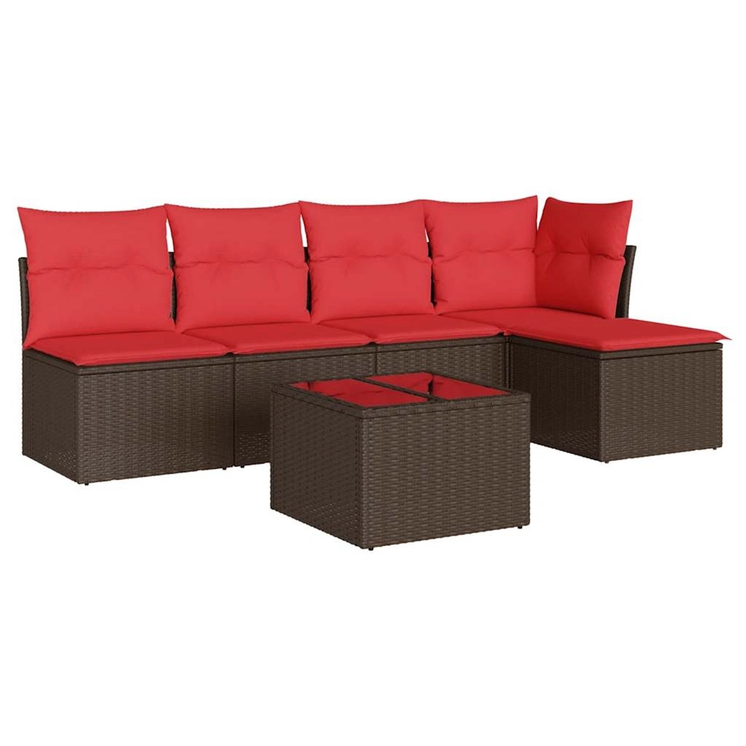 vidaXL 6-Tlg Garten-Sofagarnitur mit Kissen Braun Poly Rattan 3217534 günstig online kaufen