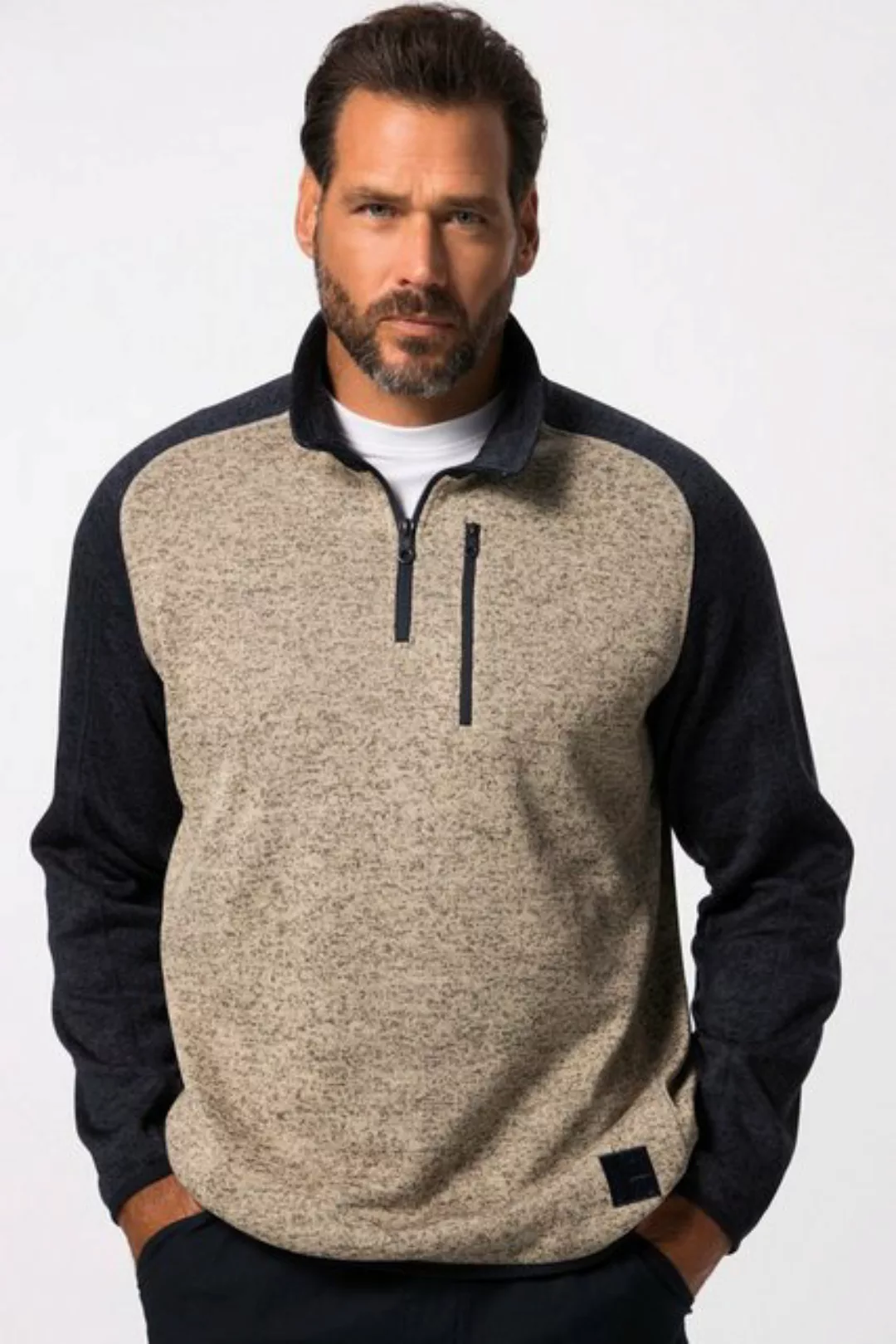 JP1880 Sweatshirt Troyer Outdoor Strickfleece Zippkragen günstig online kaufen