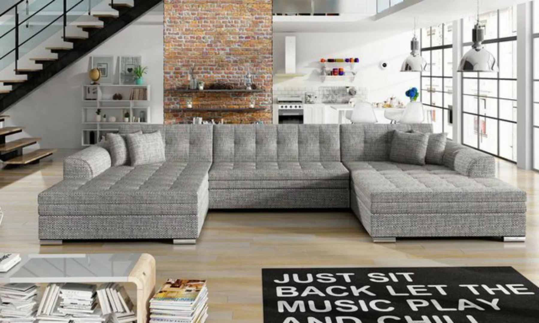 JVmoebel Ecksofa Design Ecksofa Schlafsofa Bettfunktion Couch Leder Polster günstig online kaufen