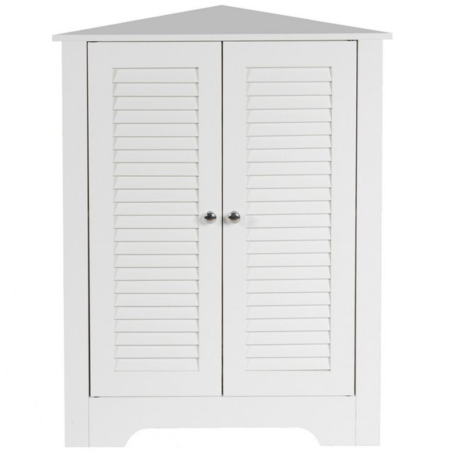 COSTWAY Eckschrank mit Lamellentür,höhenverstellbarem Regal, 63x32x81,5cm günstig online kaufen