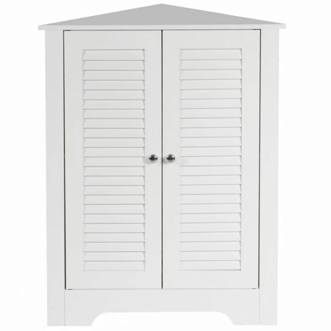 COSTWAY Eckschrank mit Lamellentür,höhenverstellbarem Regal, 63x32x81,5cm günstig online kaufen