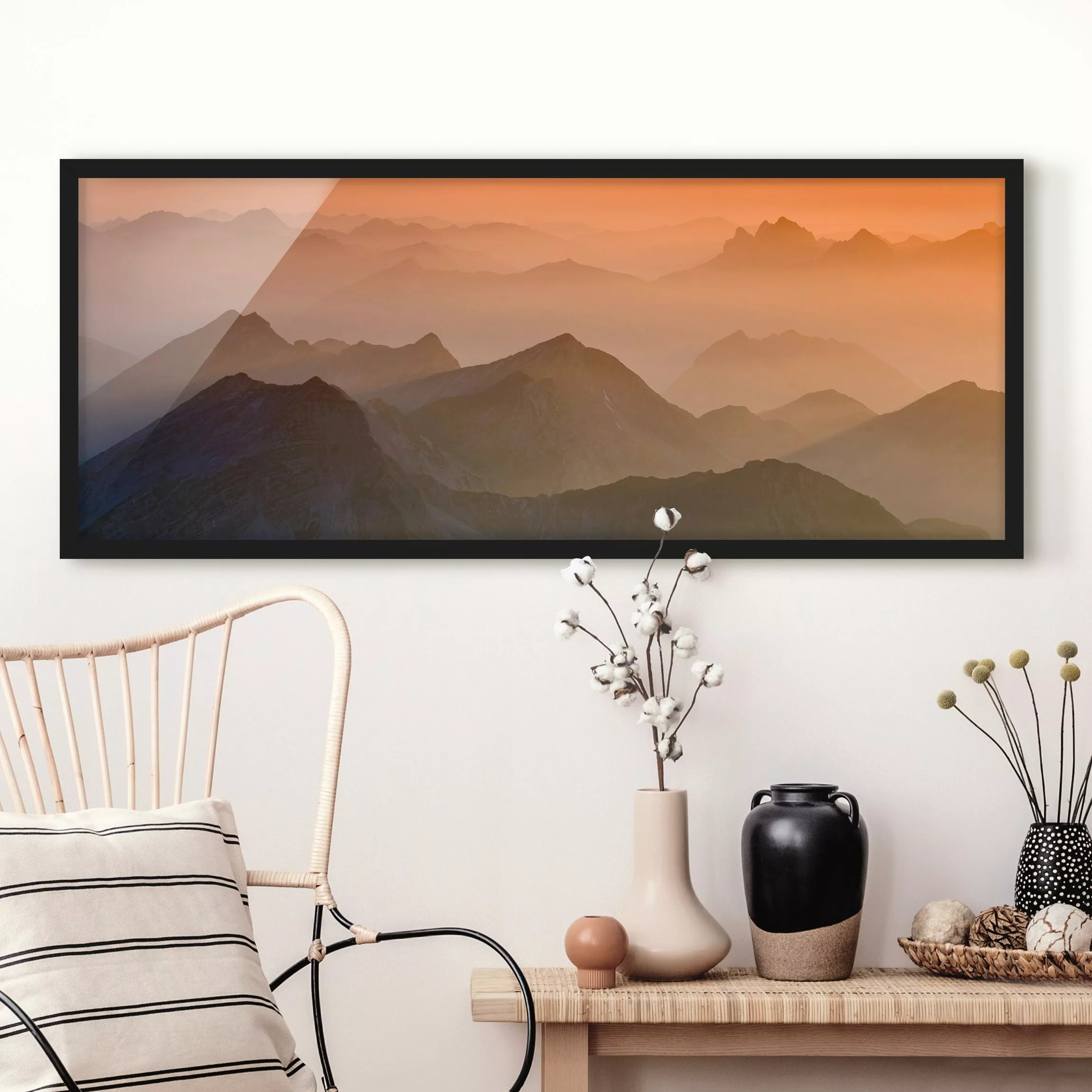 Bild mit Rahmen Natur & Landschaft - Panorama Blick von der Zugspitze günstig online kaufen
