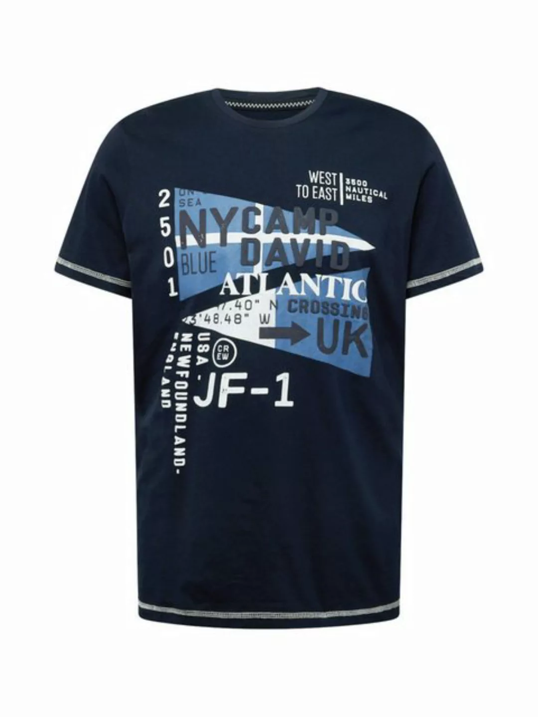 CAMP DAVID T-Shirt mit kontrastfarbener Steppung günstig online kaufen