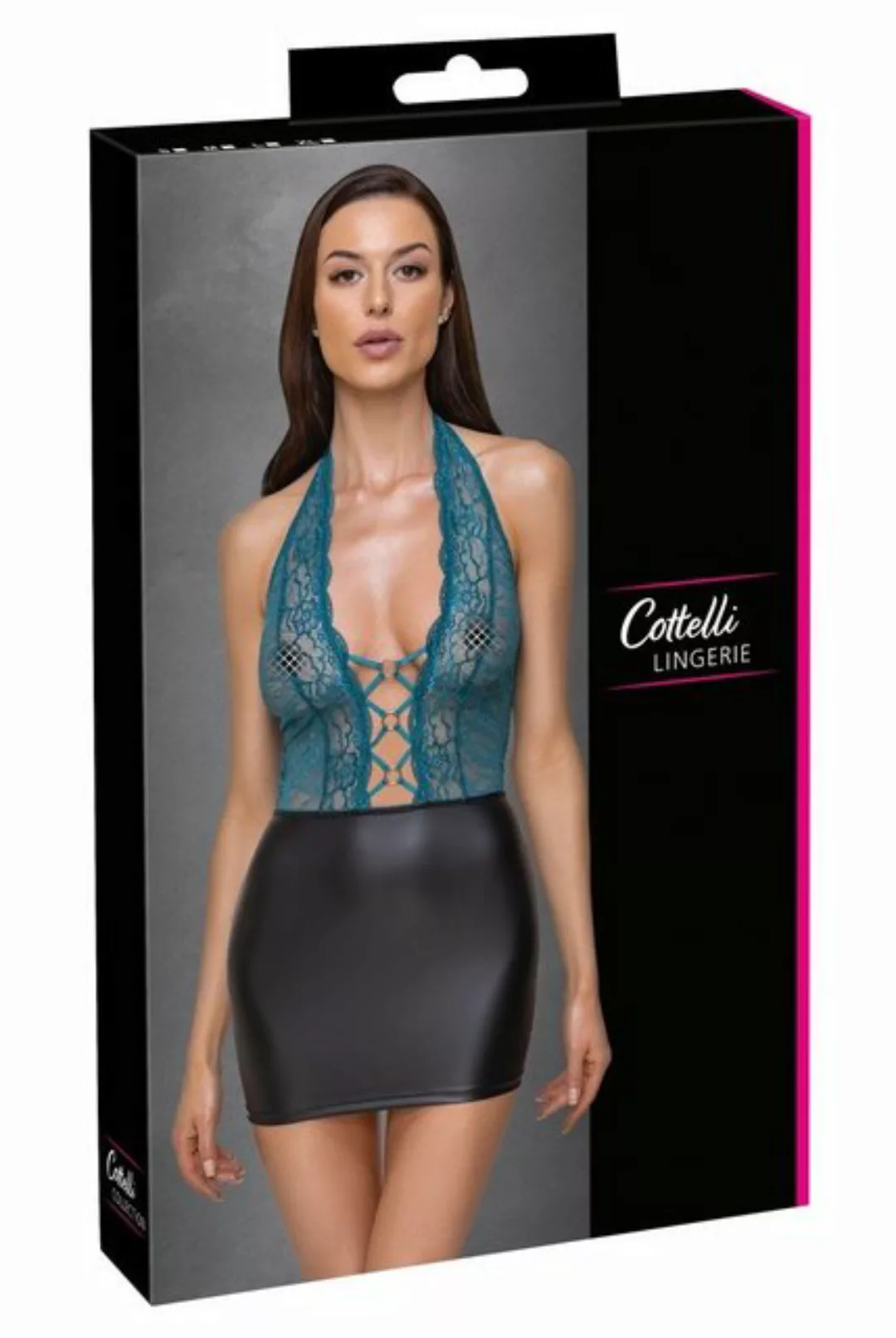 Cottelli LINGERIE Minikleid Cottelli LINGERIE - Kleid schwarz/petrol - (L,M günstig online kaufen