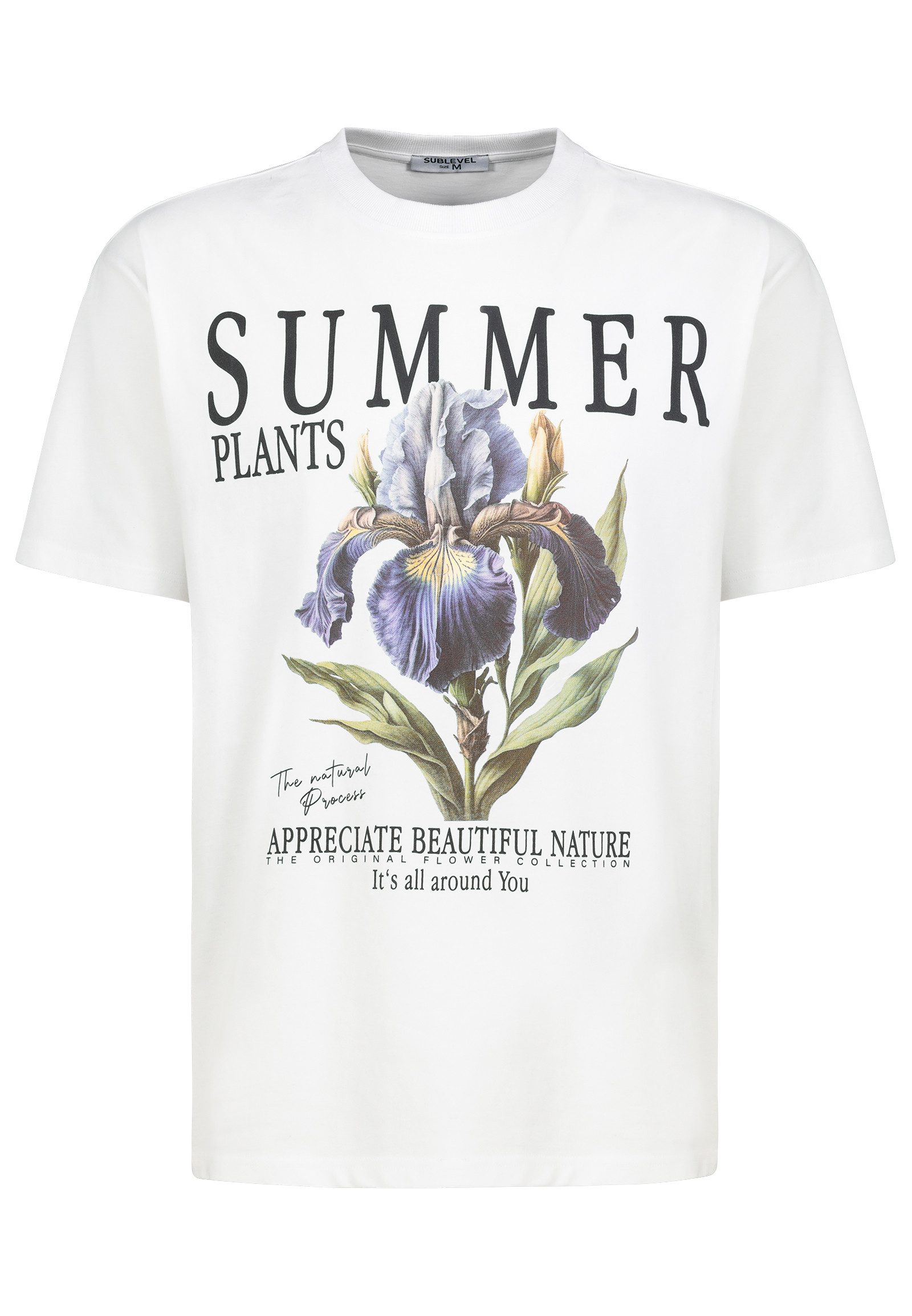 SUBLEVEL T-Shirt Botanische Blumenkollektion mit Wachstumsmotto günstig online kaufen