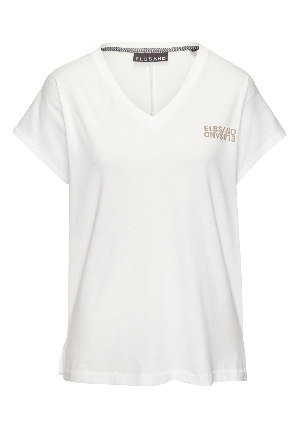 Elbsand V-Shirt mit Logoprint, Kurzarmshirt, Basic günstig online kaufen
