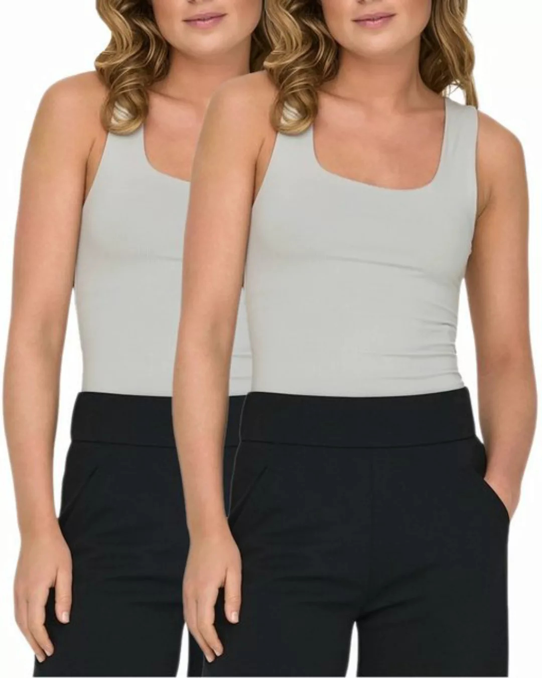 ONLY Tanktop (Set) Basic Shirt in Unifarben im Doppelpack günstig online kaufen