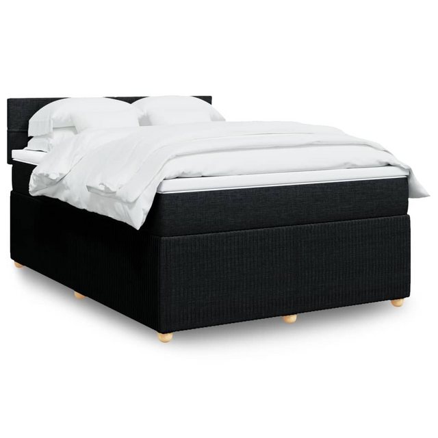 vidaXL Boxspringbett, Boxspringbett mit Matratze Schwarz 140x190 cm Stoff günstig online kaufen