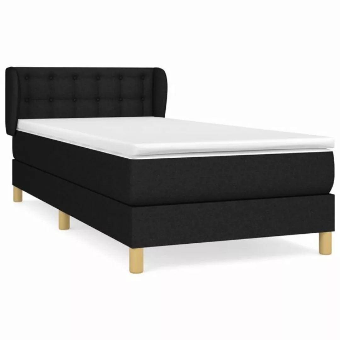 furnicato Bett Boxspringbett mit Matratze Schwarz 90x190 cm Stoff günstig online kaufen