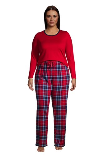 Flanell Pyjama-Set mit gemusterter Hose in großen Größen, Damen, Größe: 56- günstig online kaufen