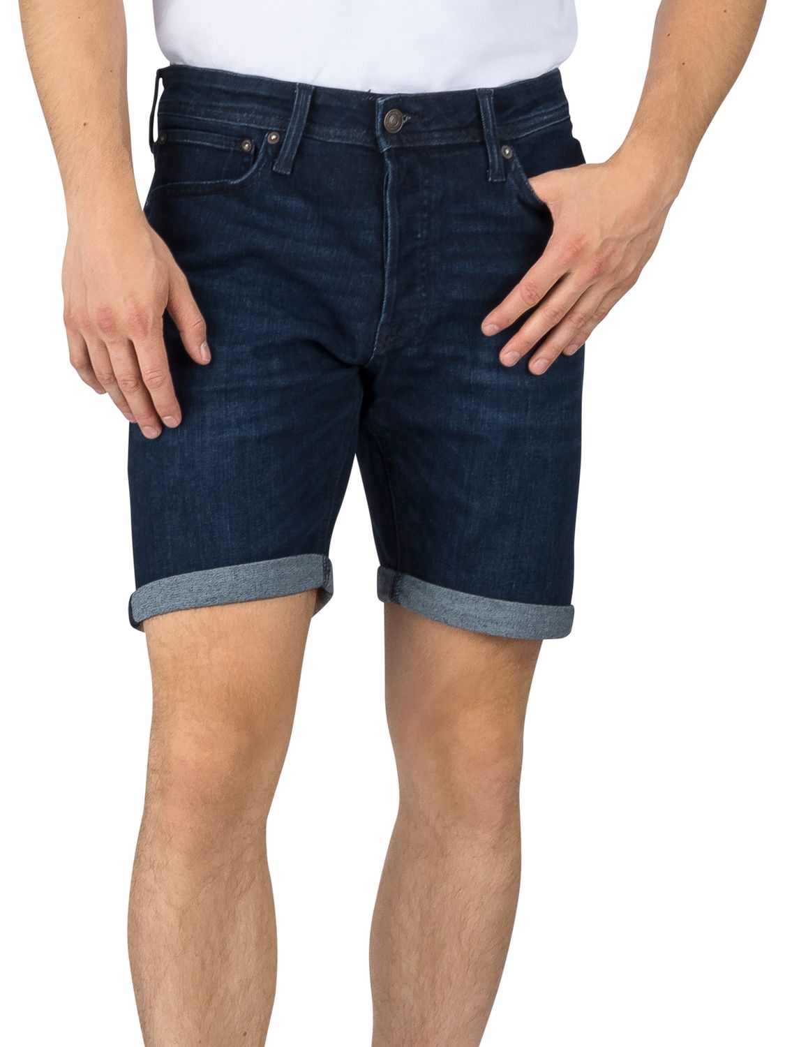 Jack & Jones Jeans Shorts Herren Stretch Kurz Regular Fit JJIRICK günstig online kaufen